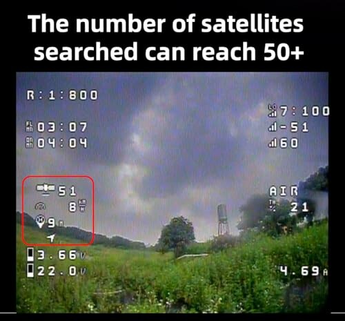 Drohnenanzeige mit Satellitendaten auf dem Bildschirm.