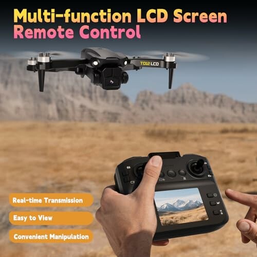 Drohne mit LCD-Fernbedienung in der Wüste