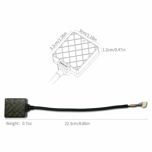 Elektronisches Steuergerät mit Kabel und Abmessungen