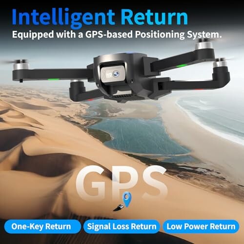 Drohne mit GPS-basiertem Positionierungssystem über Wüste