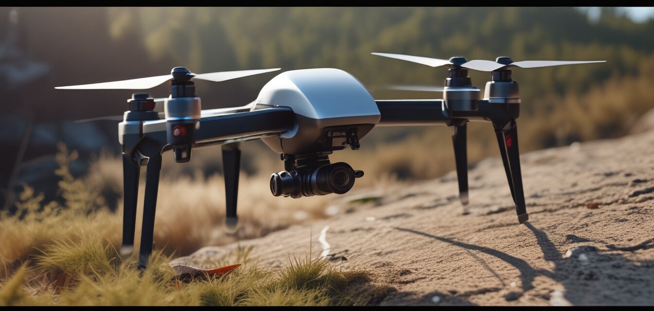 Detailaufnahme einer Drohne mit GPS-Technologie