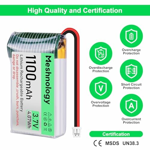 4pcs 3,7 V 1100mah Li-Batterie