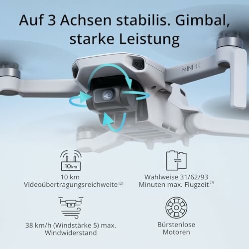 Drohne mit 3-Achsen-Gimbal und starker Leistung