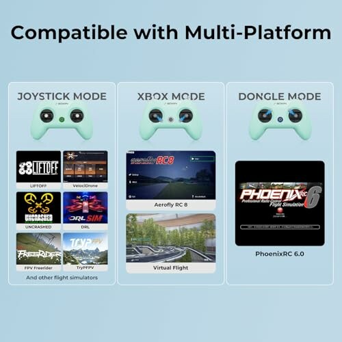 Kompatibel mit mehreren Plattformen: Joystick-, Xbox- und Dongle-Modus.