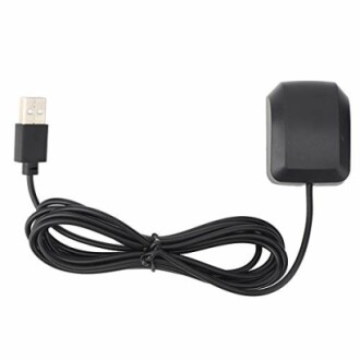 Schwarzer USB-GPS-Empfänger mit Kabel